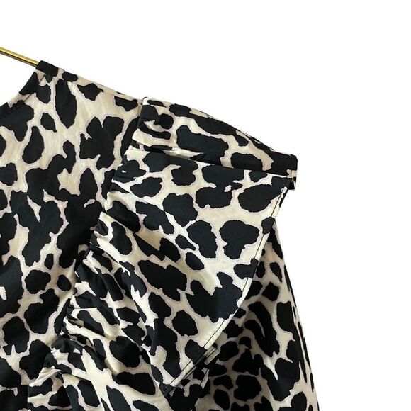 Sandy Liang Target Leopard Print Long Sleeve Midi Dress Ruffle Size Small NWT - Picture 11 of 14